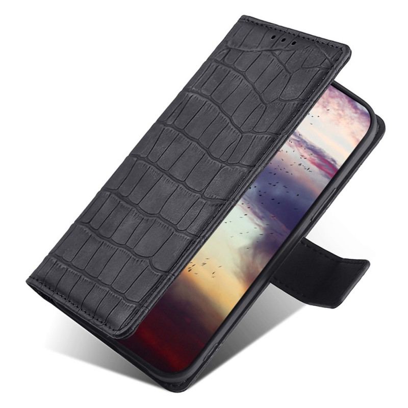 Capa Folio Para Sony Xperia 5 IV Estilo De Pele De Crocodilo