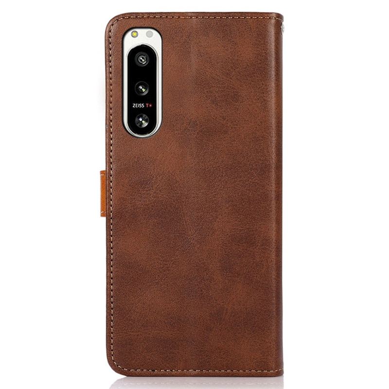 Capa Folio Para Sony Xperia 5 IV Fecho Dourado Khazneh