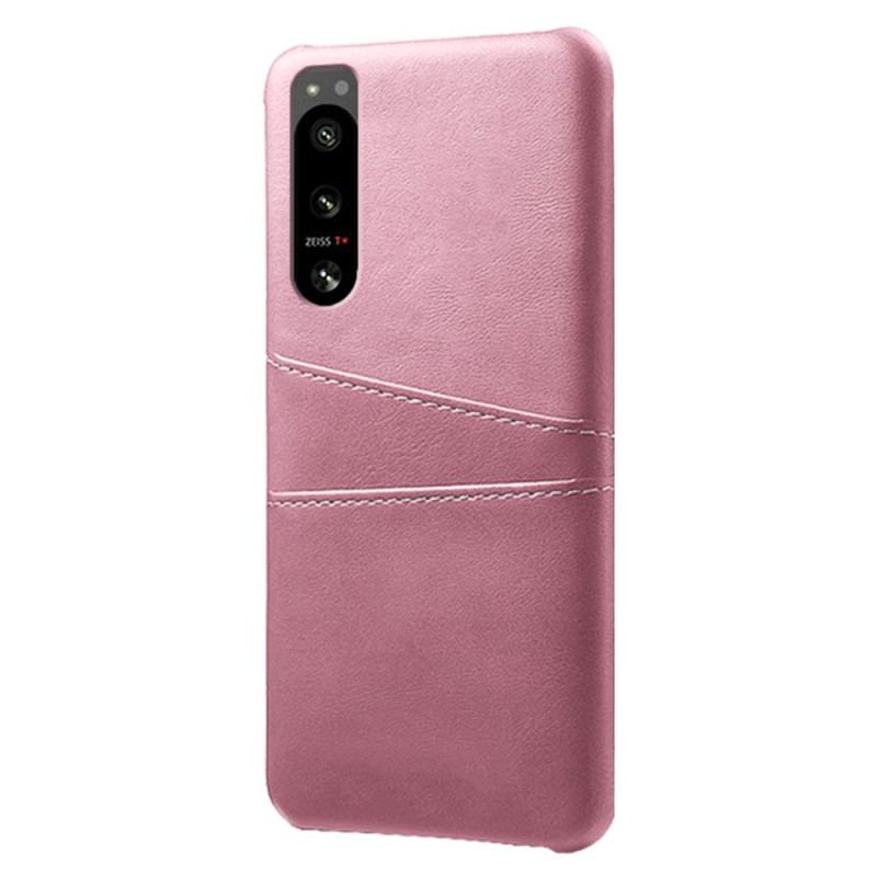 Capa Para Sony Xperia 5 IV Titular De Cartão De Efeito De Couro