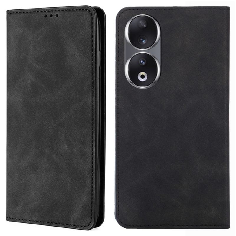 Capa De Celular Para Honor 90 Flip Estilo Couro Suave