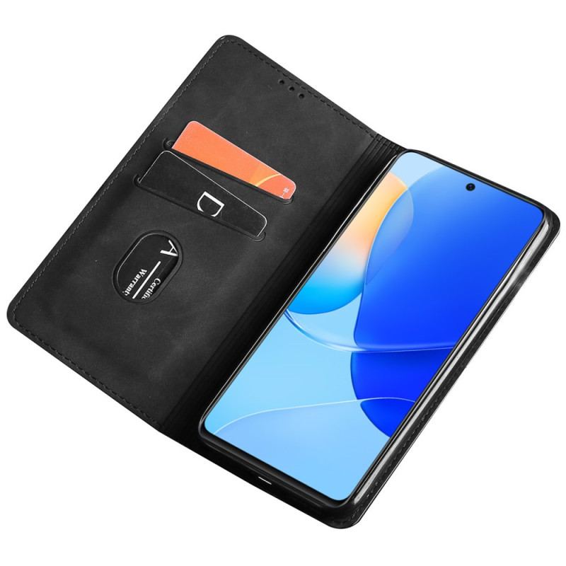 Capa De Celular Para Honor 90 Flip Estilo Couro Suave