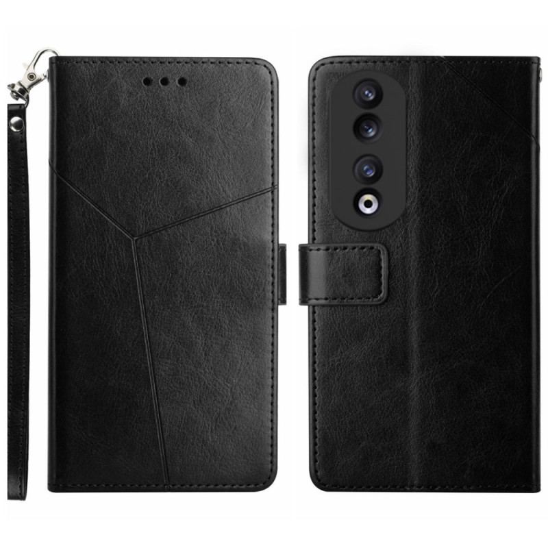 Capa Flip Para Honor 90 De Cordão Design De Alça Em Y