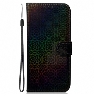 Capa Flip Para Honor 90 De Cordão Discoteca Com Tiras