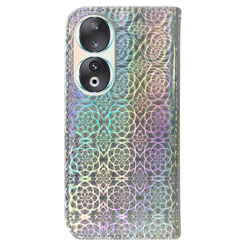 Capa Flip Para Honor 90 De Cordão Discoteca Com Tiras