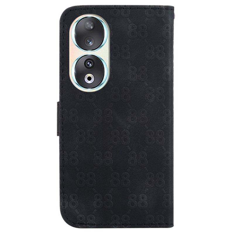 Capa Flip Para Honor 90 Desenho 88 Com Cordão