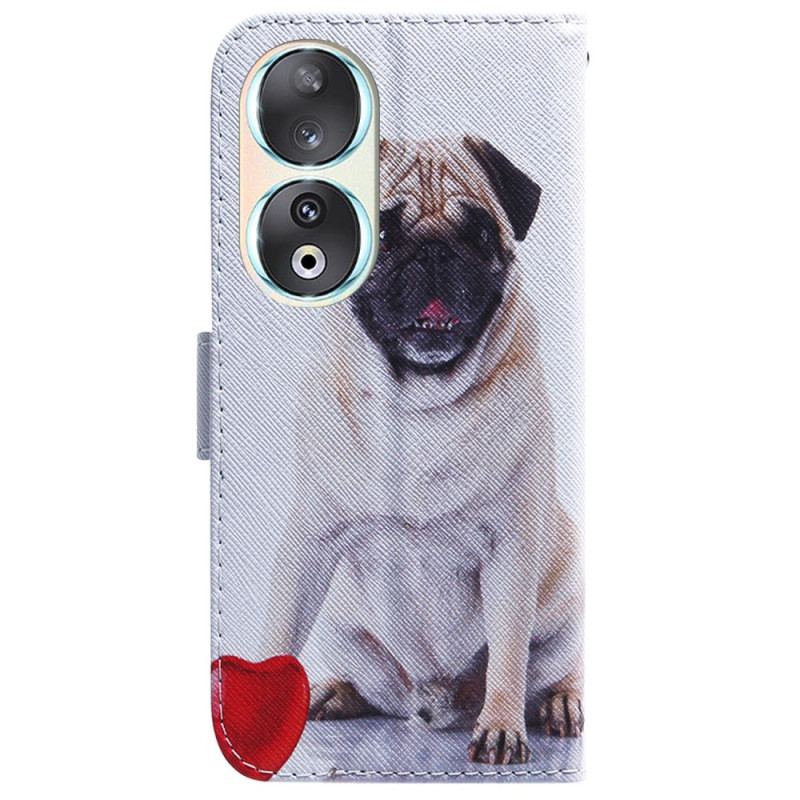 Capa Folio Para Honor 90 Cachorro Pug