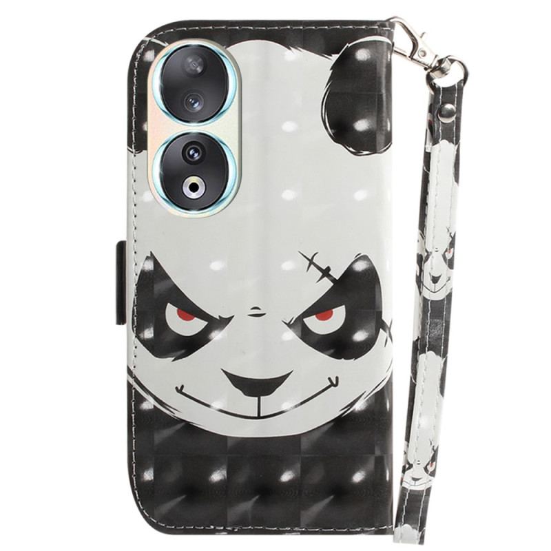 Capa Folio Para Honor 90 De Cordão Panda Irritado Com Alça