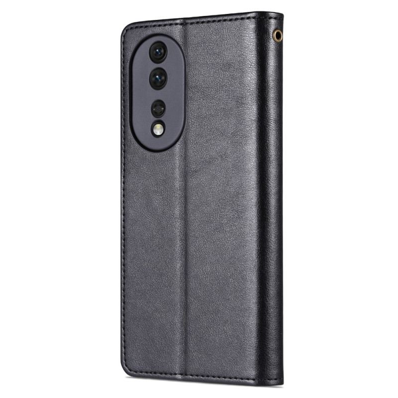 Capa Folio Para Honor 90 Efeito Couro Azns