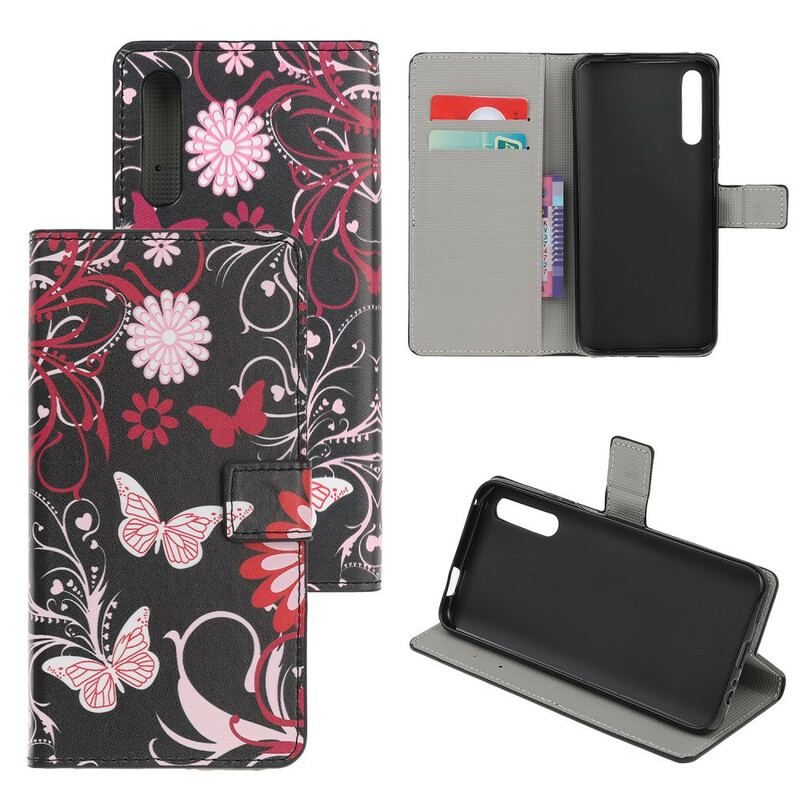 Capa Flip Para Huawei P Smart S Borboletas E Flores