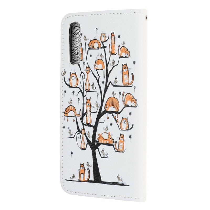 Capa Folio Para Huawei P Smart S De Cordão Gatos Divertidos Com Alça