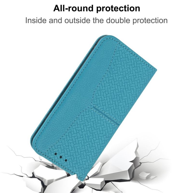 Capa Flip Para Honor 50 Pro De Cordão Correia De Couro Trançado Estilo Profissional