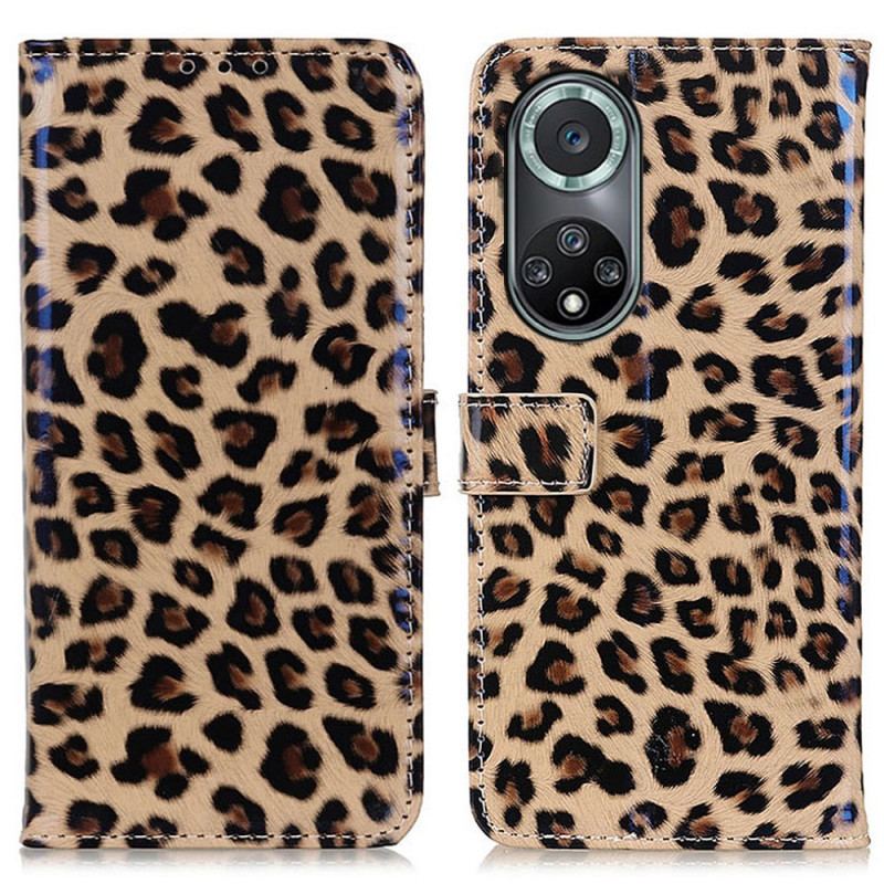 Capa Flip Para Honor 50 Pro Pro Simples Leopardo