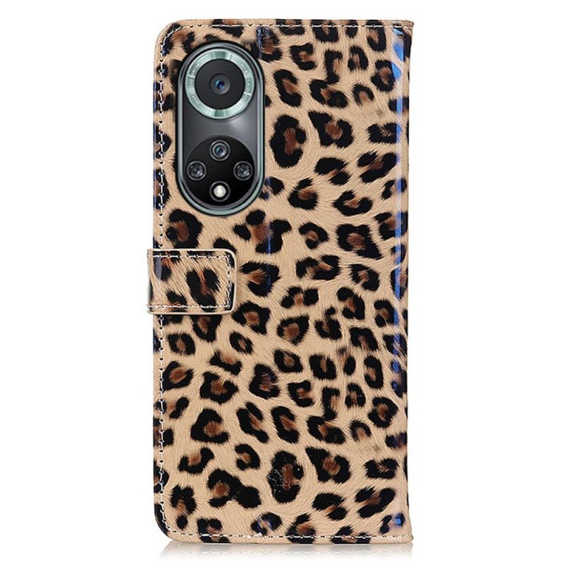 Capa Flip Para Honor 50 Pro Pro Simples Leopardo