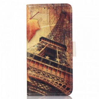 Capa Flip Para Honor 50 Pro Pro Torre Eiffel No Outono