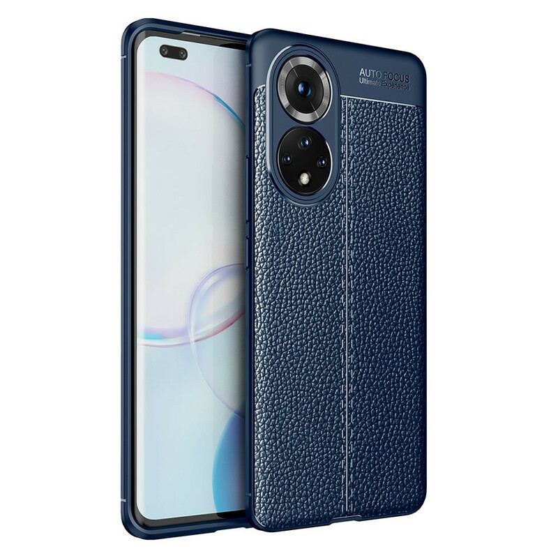 Capa Para Honor 50 Pro Pro Double Line Efeito Couro Litchi