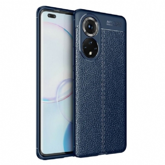 Capa Para Honor 50 Pro Pro Double Line Efeito Couro Litchi