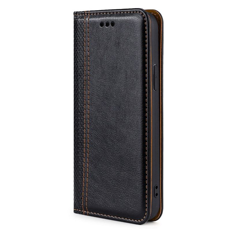 Capa De Celular Para Huawei Nova 9 Pro Flip Costura De Couro Rachado De Lichia