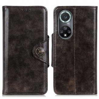 Capa De Couro Para Huawei Nova 9 Pro Imitação De Couro Brilhante Khazneh