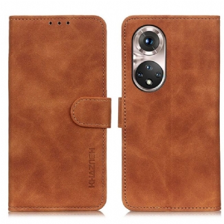 Capa Em Pele Para Huawei Nova 9 Pro Efeito Couro Vintage Khazneh