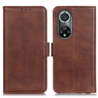 Capa Em Pele Para Huawei Nova 9 Pro Flip Aba Dupla