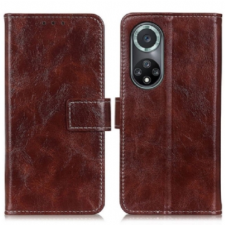 Capa Flip Para Huawei Nova 9 Pro Costuras Brilhantes E Expostas