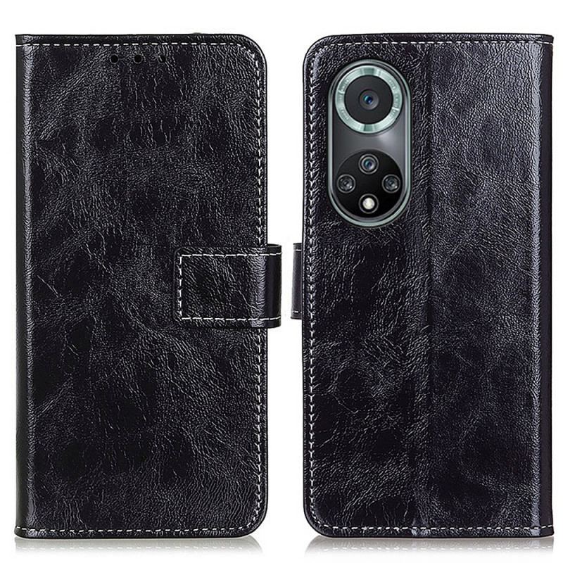 Capa Flip Para Huawei Nova 9 Pro Costuras Brilhantes E Expostas