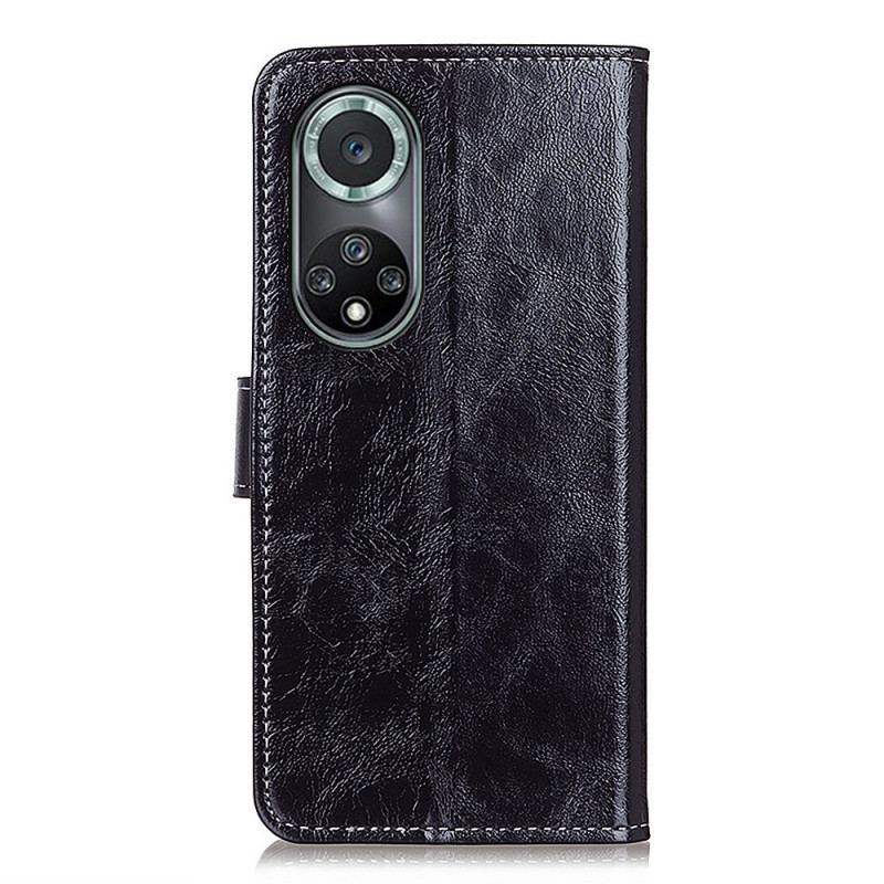 Capa Flip Para Huawei Nova 9 Pro Costuras Brilhantes E Expostas