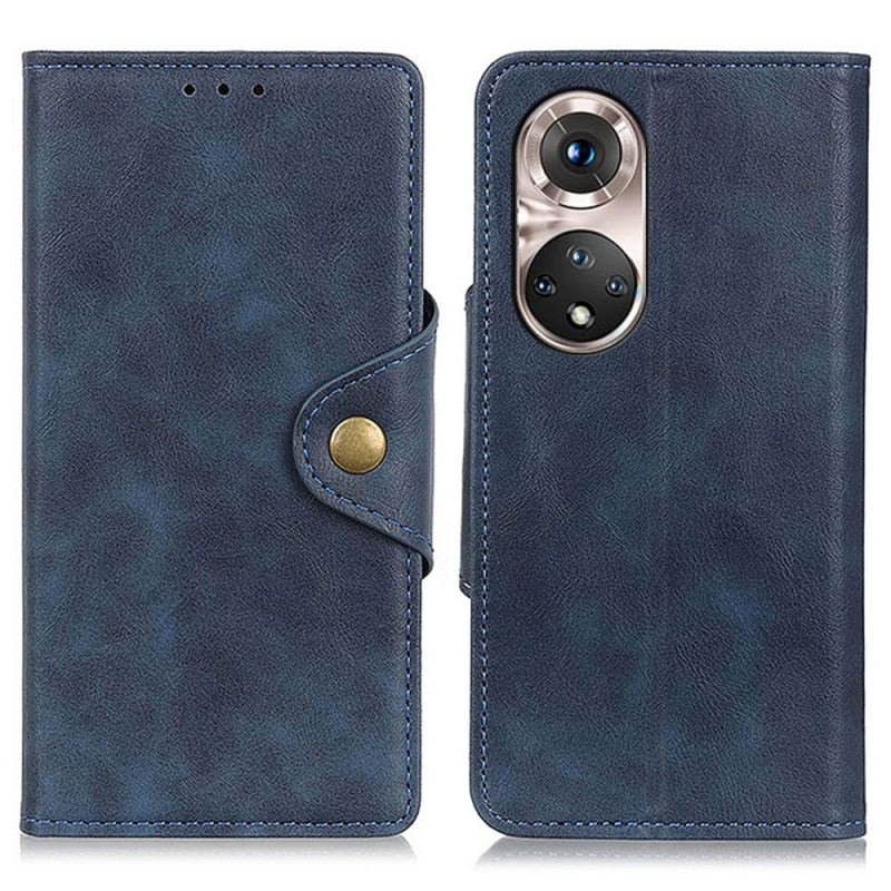 Capa Flip Para Huawei Nova 9 Pro Couro Sintético Vintage E Botão