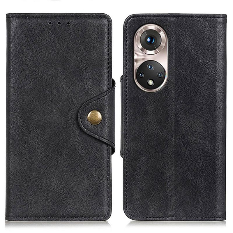 Capa Flip Para Huawei Nova 9 Pro Couro Sintético Vintage E Botão