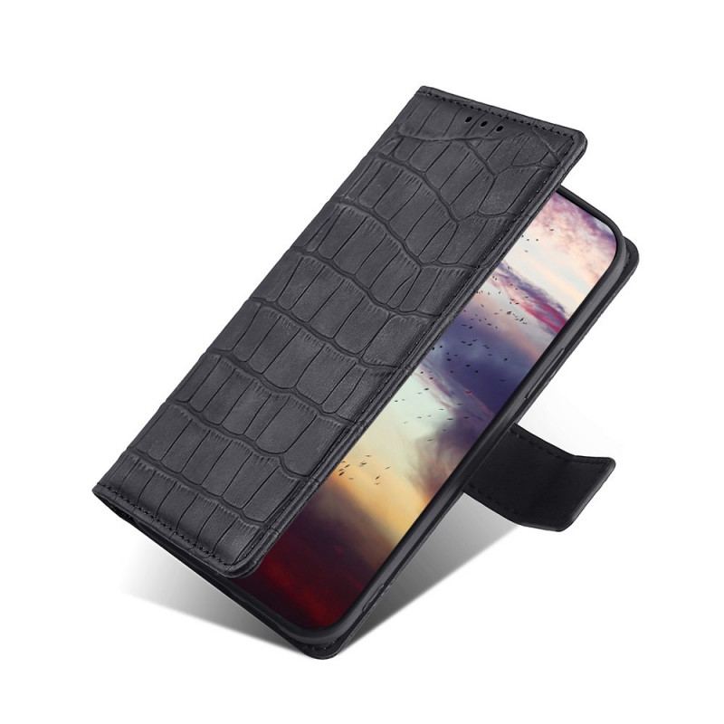 Capa Flip Para Huawei Nova 9 Pro Crocodilo Com Toque De Pele