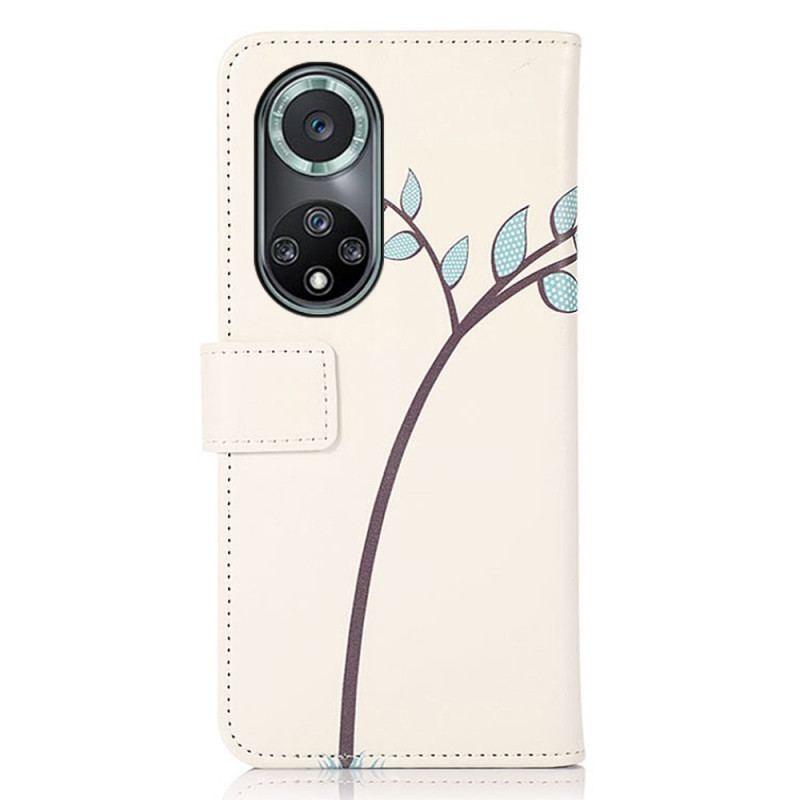 Capa Folio Para Huawei Nova 9 Pro Casal De Corujas Na Árvore