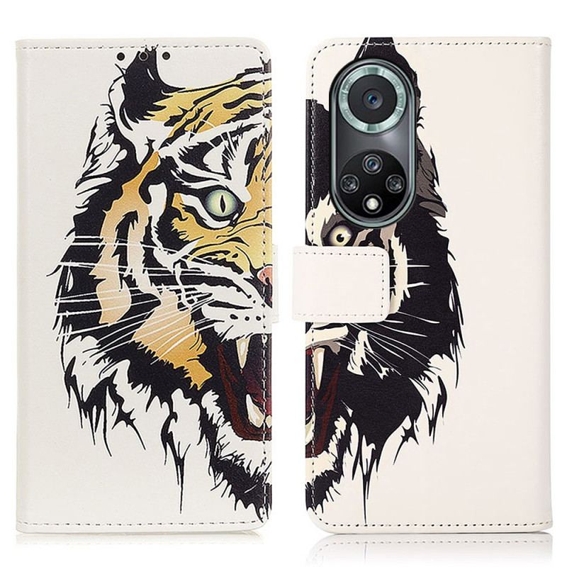 Capa Folio Para Huawei Nova 9 Pro Tigre Feroz