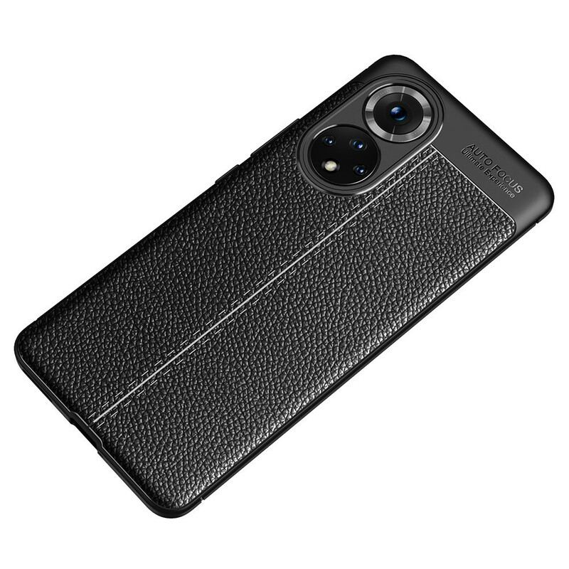 Capa Para Huawei Nova 9 Pro Linha Dupla Efeito Couro Litchi