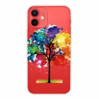 Capa De Celular Para iPhone 13 Mini Árvore Aquarela Perfeita