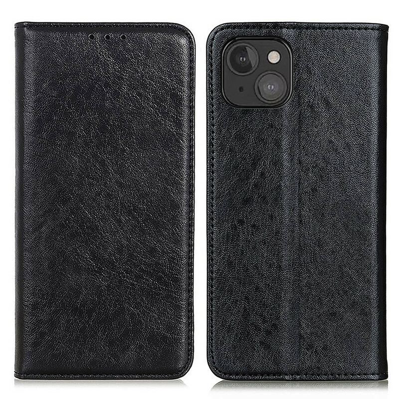 Capa De Celular Para iPhone 13 Mini Flip Couro Dividido Texturizado