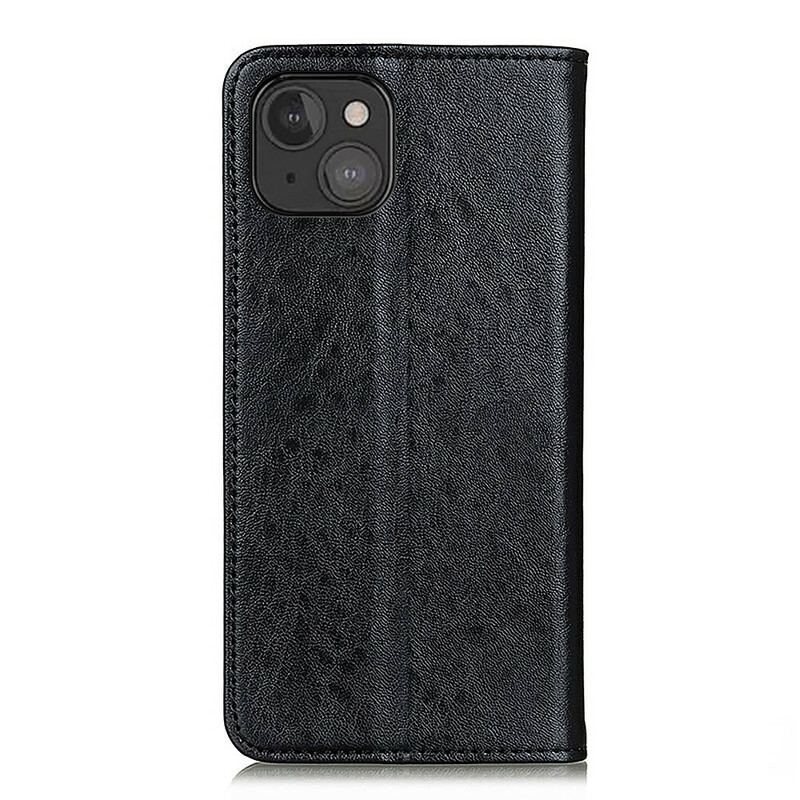 Capa De Celular Para iPhone 13 Mini Flip Couro Dividido Texturizado