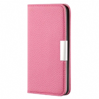 Capa De Celular Para iPhone 13 Mini Flip Couro Falso Lichia Ultra Chic