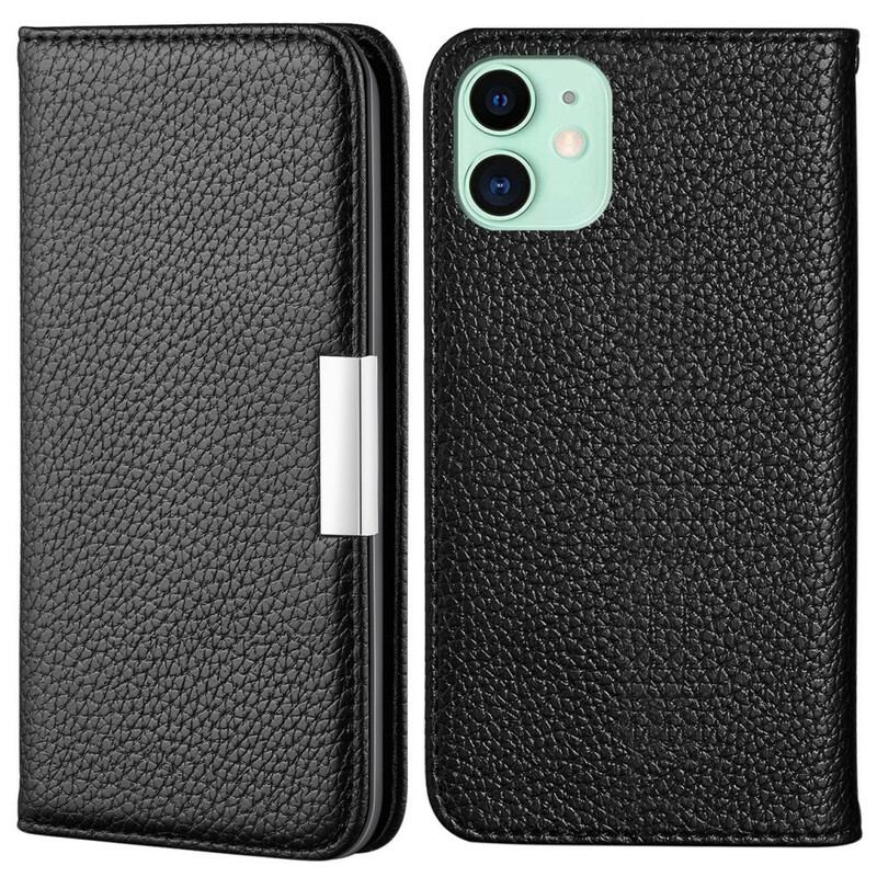 Capa De Celular Para iPhone 13 Mini Flip Couro Falso Lichia Ultra Chic