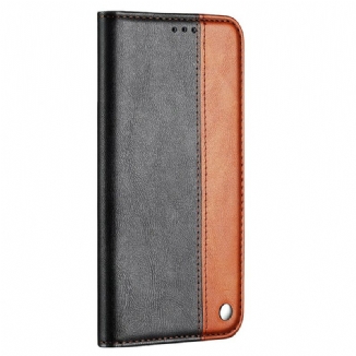 Capa De Celular Para iPhone 13 Mini Flip Efeito De Couro De Dois Tons