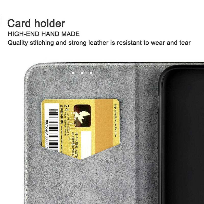 Capa De Celular Para iPhone 13 Mini Flip Efeito De Couro De Dois Tons