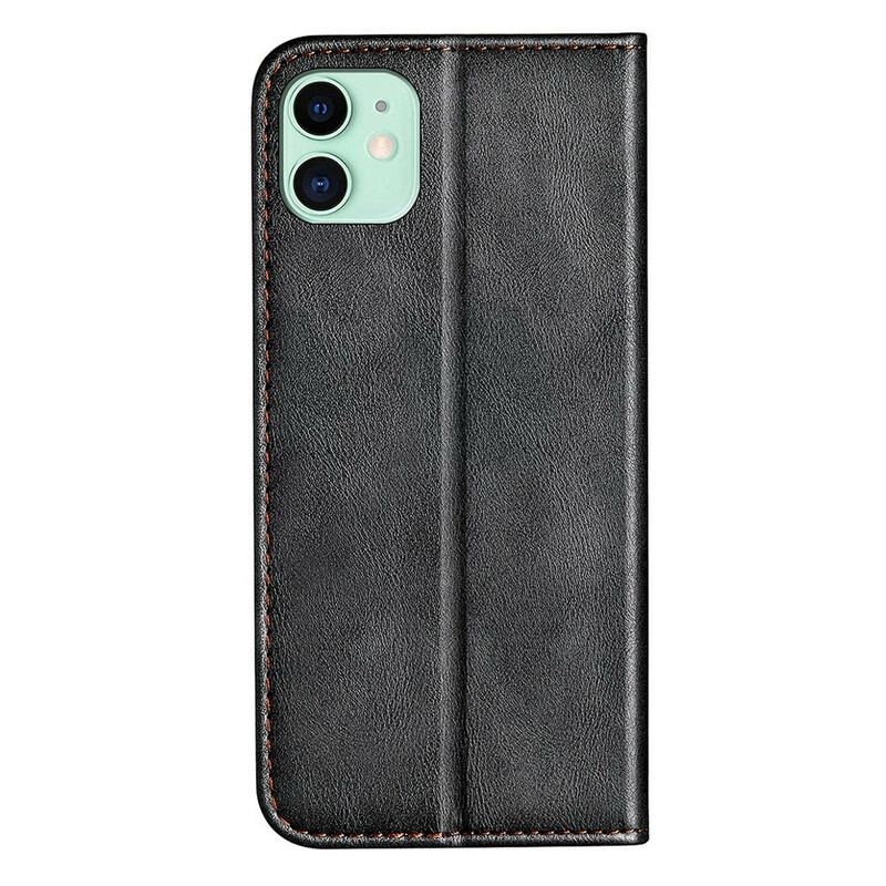 Capa De Celular Para iPhone 13 Mini Flip Efeito De Couro De Dois Tons