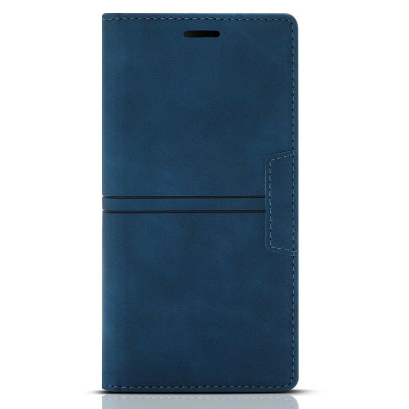 Capa De Celular Para iPhone 13 Mini Flip Fecho Magnético Com Costura Estilo Couro