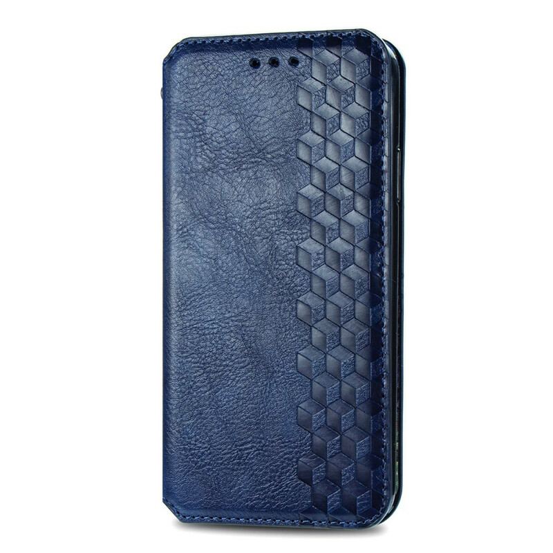 Capa De Celular Para iPhone 13 Mini Flip Textura Diamante Efeito Couro