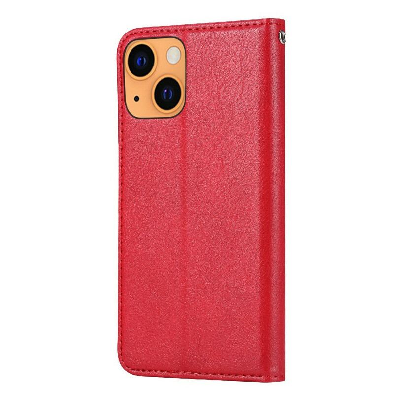 Capa De Celular Para iPhone 13 Mini Flip Titular De Cartão De Couro Sintético