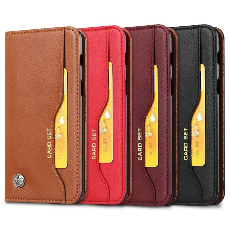 Capa De Celular Para iPhone 13 Mini Flip Titular De Cartão De Couro Sintético