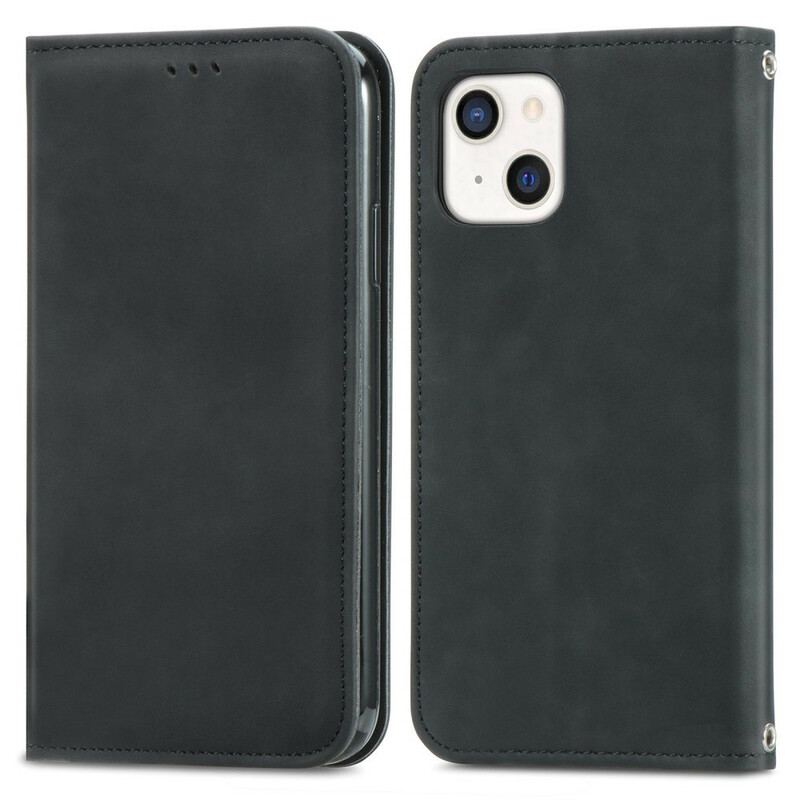 Capa De Celular Para iPhone 13 Mini Flip Toque De Pele