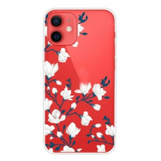 Capa De Celular Para iPhone 13 Mini Flores Brancas