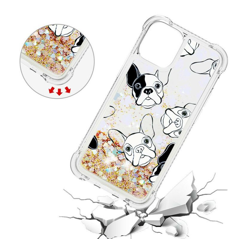 Capa De Celular Para iPhone 13 Mini Mr Dog Lantejoulas