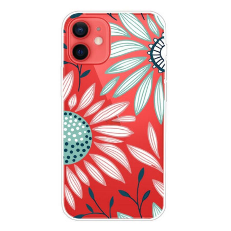 Capa De Celular Para iPhone 13 Mini Uma Flor Transparente