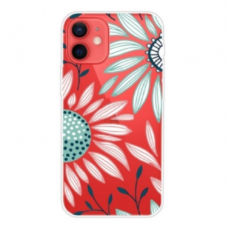 Capa De Celular Para iPhone 13 Mini Uma Flor Transparente